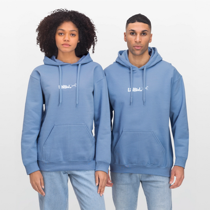 LiNBW. Crew Hoodie White Edition Life is not just black and white - Carolina Blue