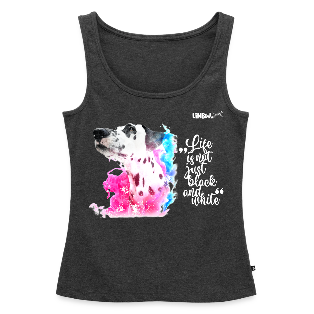 Boa´s Tank Top Premium Splash Life is not just black and white Edition White - Anthrazit meliert