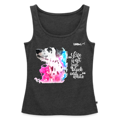 Boa´s Tank Top Premium Splash Life is not just black and white Edition White - Anthrazit meliert