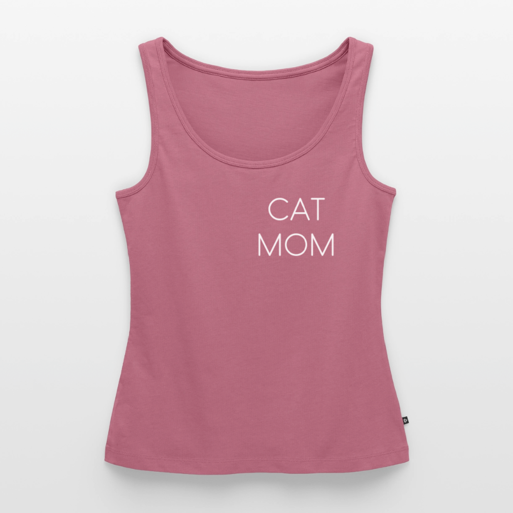 CAT MOM | Damen-Tanktop mit weißem Schriftzug - Mauve