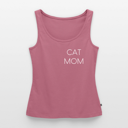 CAT MOM | Damen-Tanktop mit weißem Schriftzug - Mauve