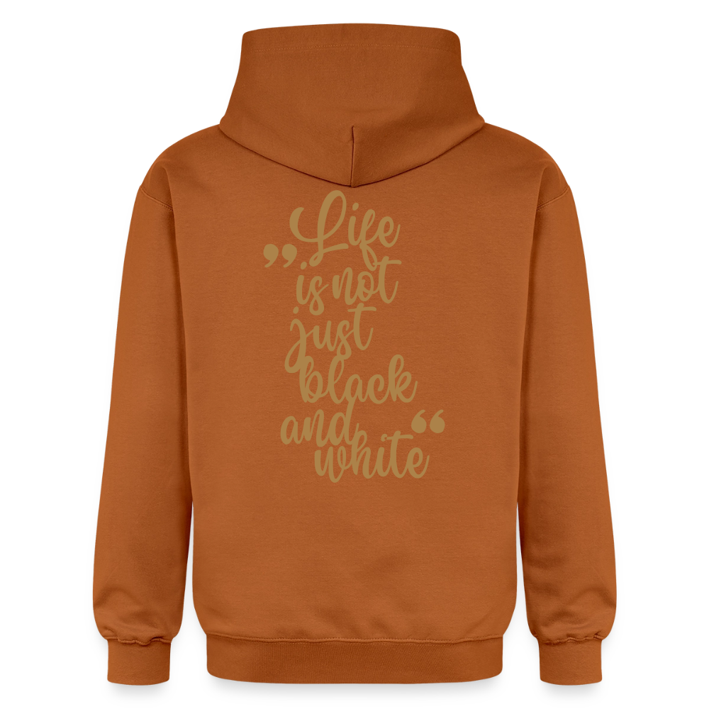 LiNBW. Crew Hoodie Brown Edition Life is not just black and white - Athletic Orange