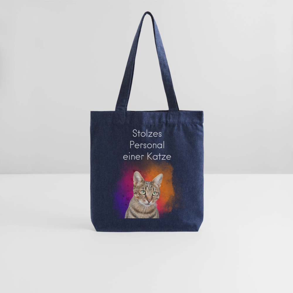 Pedro´s Stoffbeutel Stolzes Personal einer Katze White Edition - melange Blue