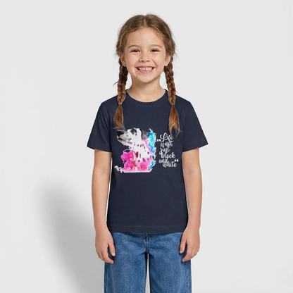 Boa's T-Shirt Splash White Edition Life is not just black and white - Navy