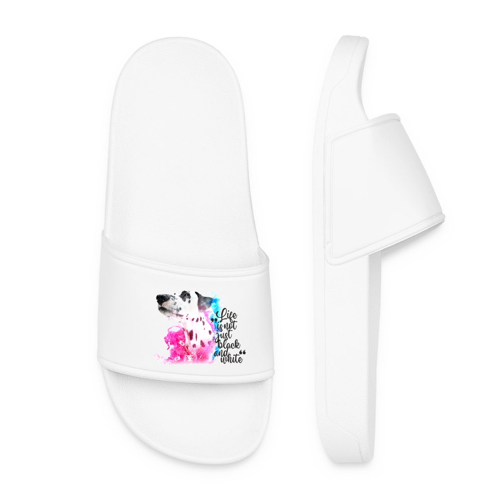 Boa´s Badelatschen für Frauen Splash Edition Life is not just black and white - Weiß
