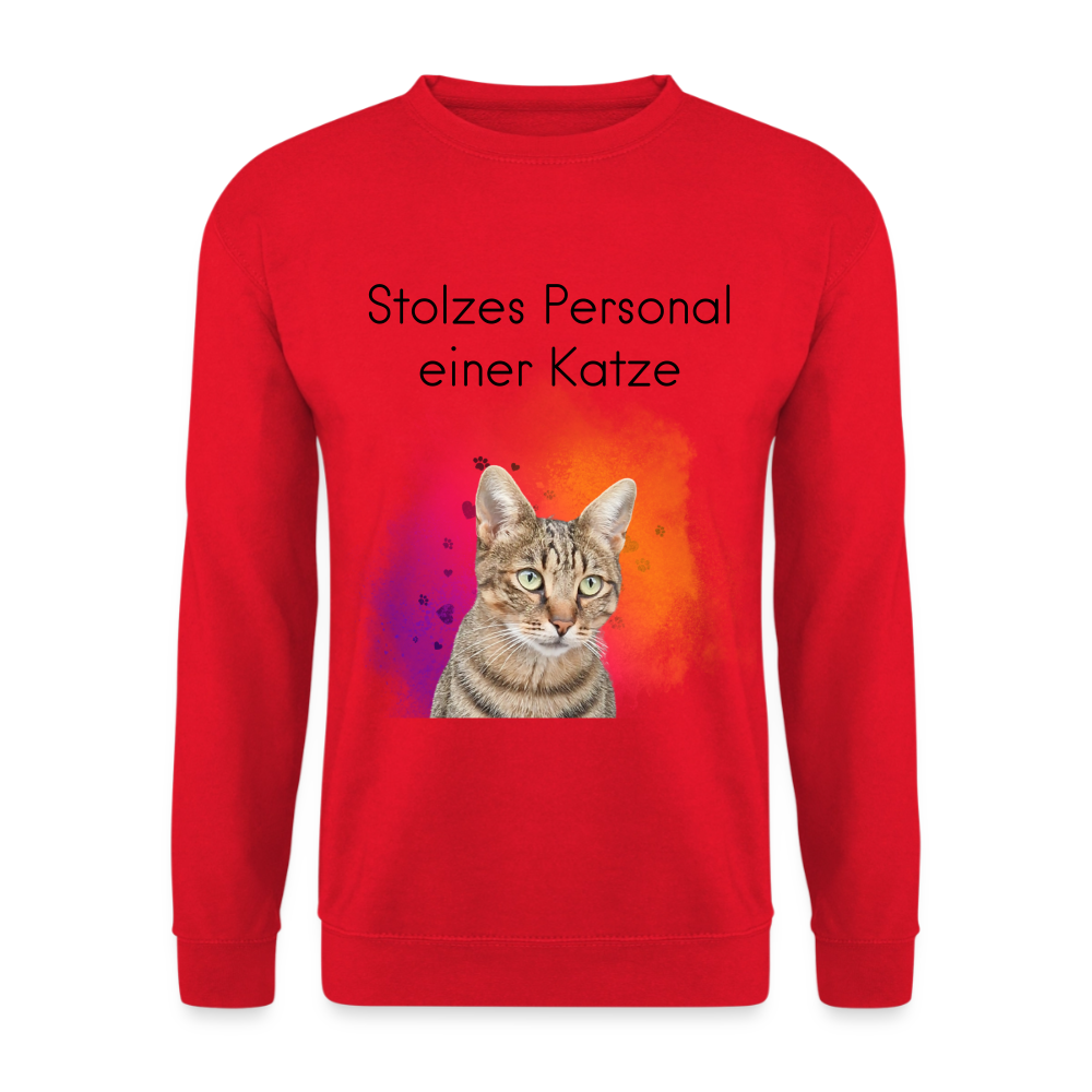Pedro's Classic Pullover Stolzes Personal einer Katze Black Edition - Rot