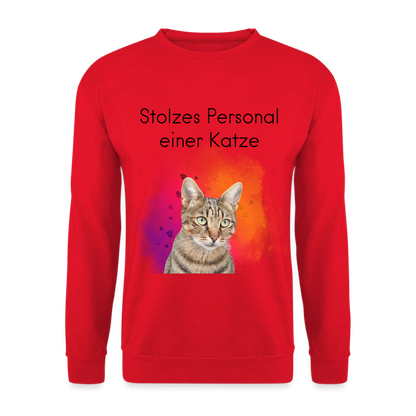 Pedro's Classic Pullover Stolzes Personal einer Katze Black Edition - Rot