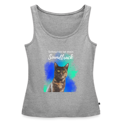 Nala´s Tank Top Premium Schnurren ist mein Soundtrack White Edition - Grau meliert
