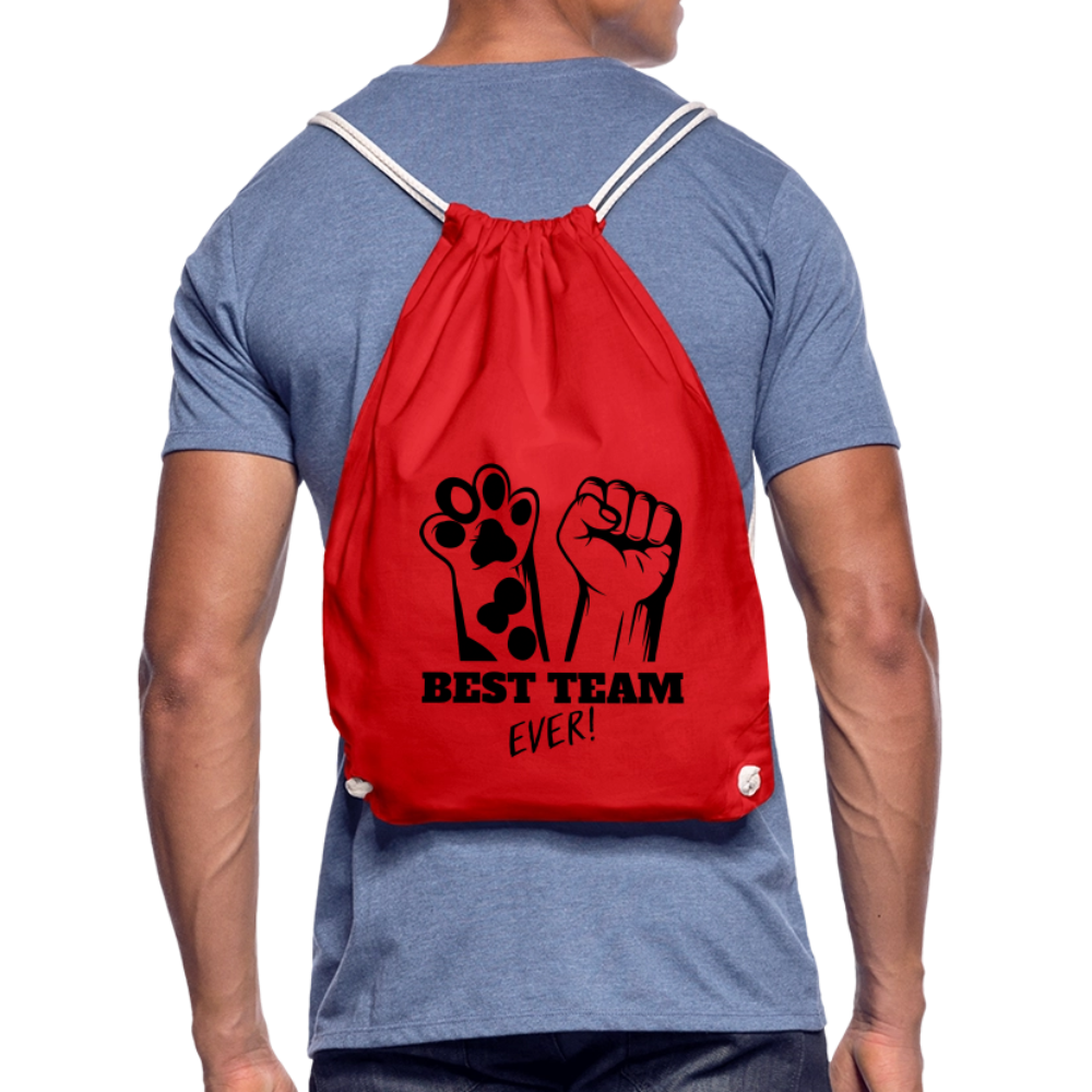 Best Team Ever Turnbeutel Black Edition - Rot