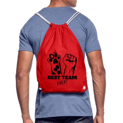 Best Team Ever Turnbeutel Black Edition - Rot