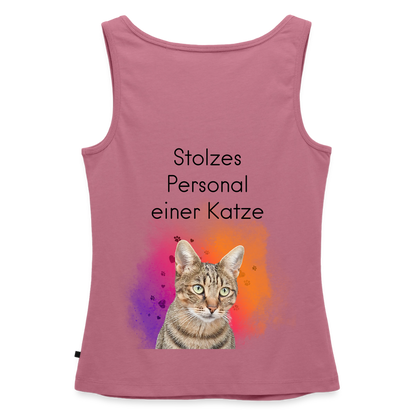 CAT MOM | Damen-Tanktop mit schwarzem Schriftzug - Mauve
