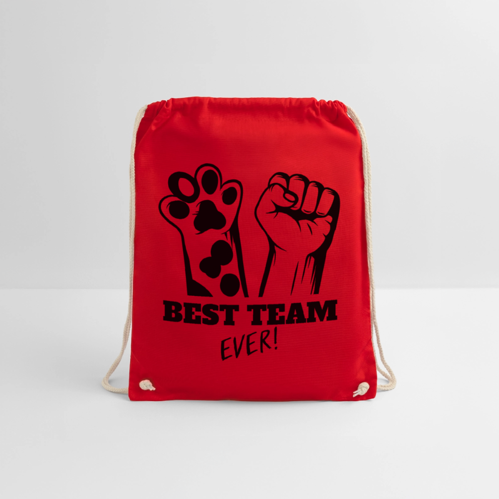 Best Team Ever Turnbeutel Black Edition - Rot