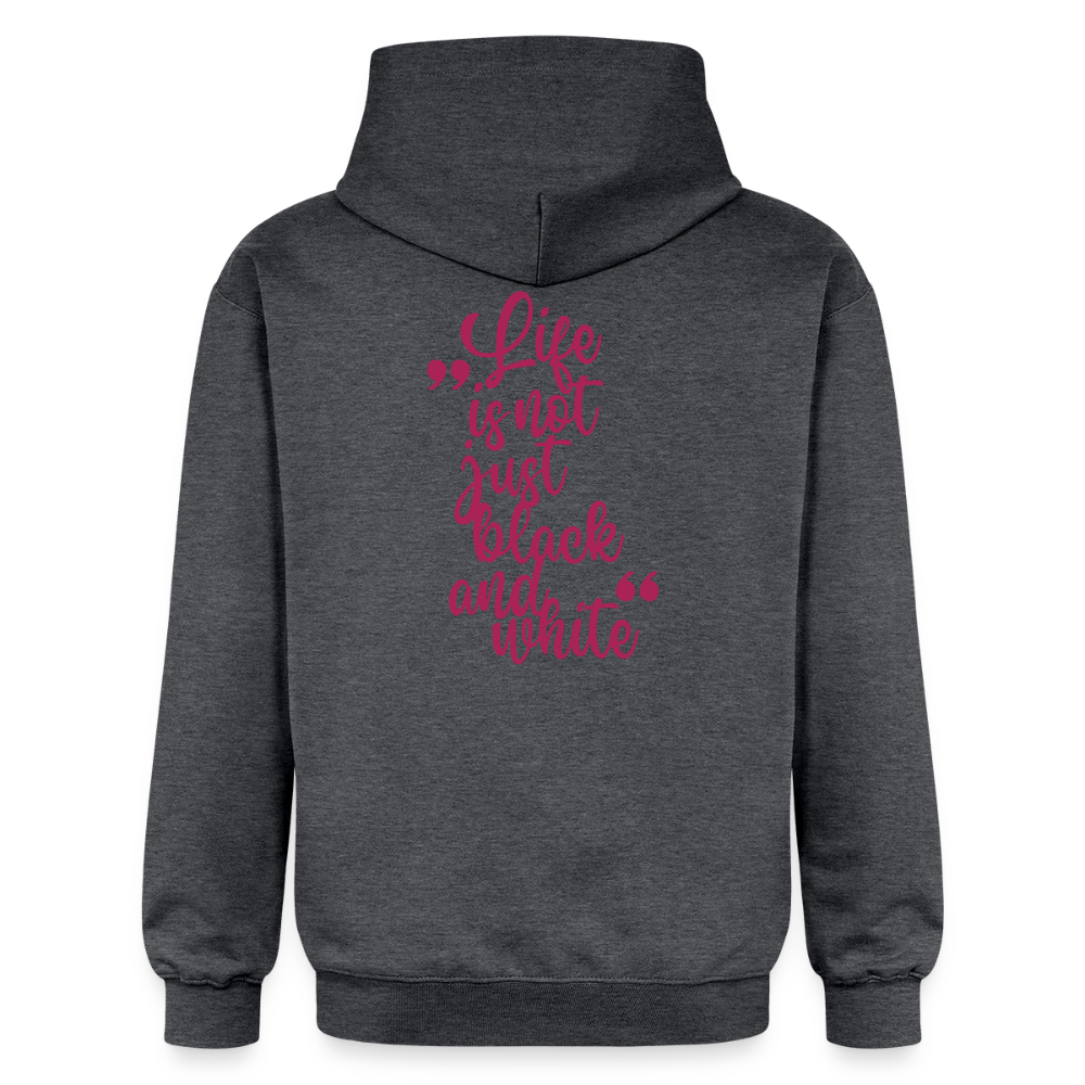 LiNBW. Crew Hoodie Pink Edition Life is not just black and white - Dunkelgrau meliert