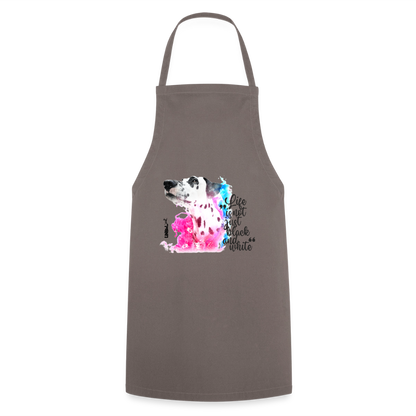 Boa´s Kochschürze Splash Life is not just black and white Edition Black - Grau