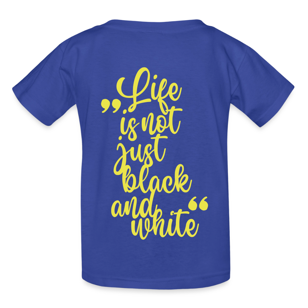 LiNBW. Crew T-Shirt Yellow Edition Life is not just black and white - Royalblau