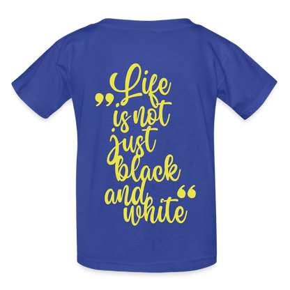 LiNBW. Crew T-Shirt Yellow Edition Life is not just black and white - Royalblau