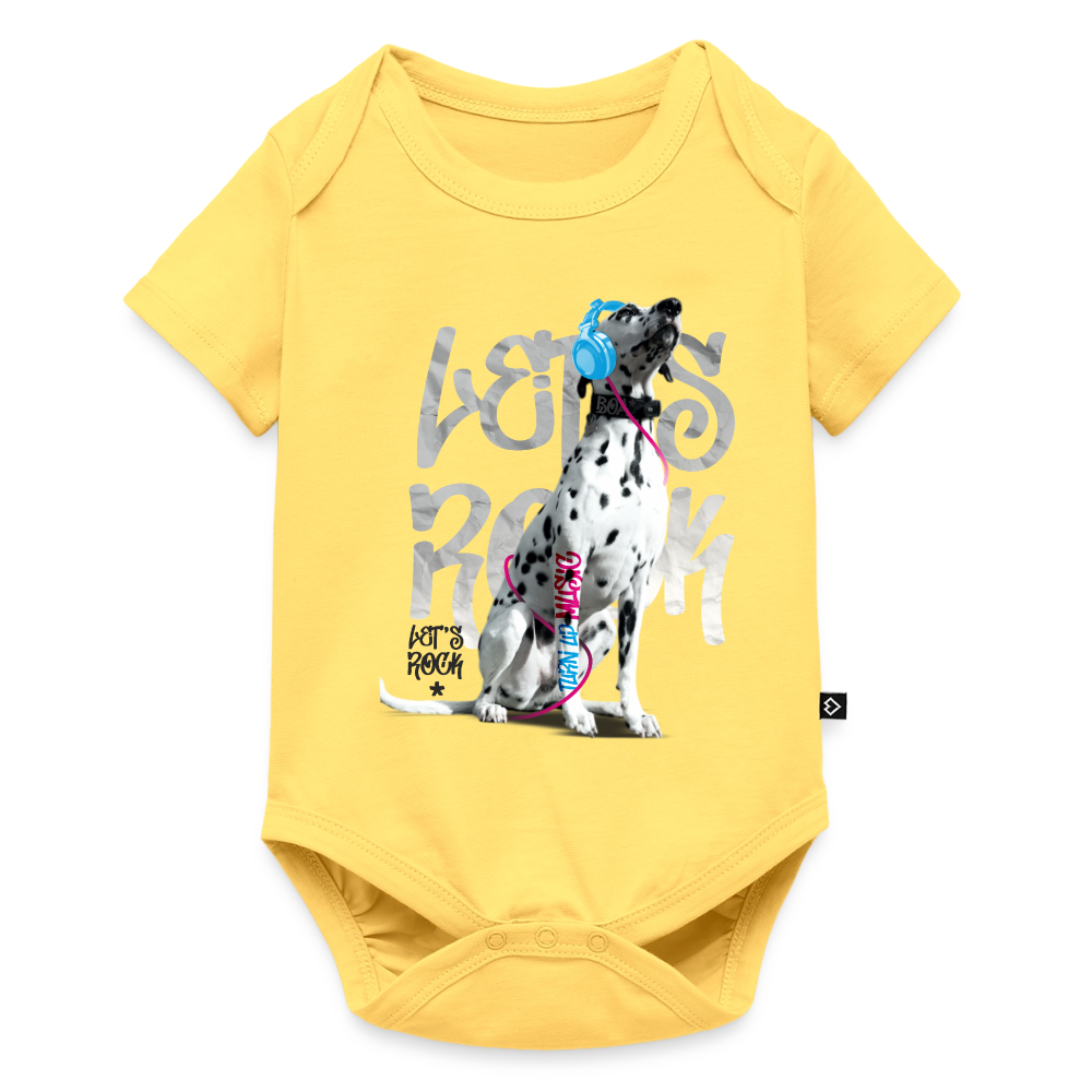 Boa´s Kurzarm-Body Let´s Rock - Pastellgelb
