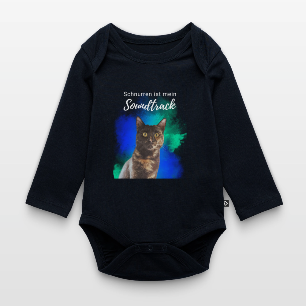 Nala´s Langarm-Body Schnurren ist mein Soundtrack White Edition - Navy