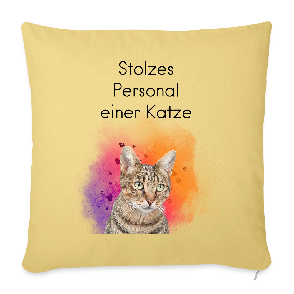 Pedro´s Kissen Stolzes Personal einer Katze Black Edition - Hellgelb