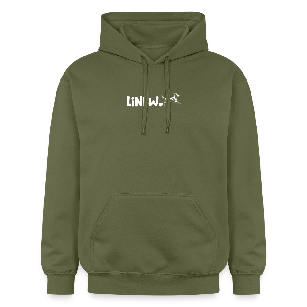 LiNBW. Crew Hoodie White Edition Life is not just black and white - Militärgrün