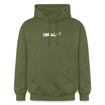 LiNBW. Crew Hoodie White Edition Life is not just black and white - Militärgrün