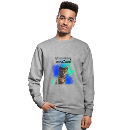 Nala's Classic Pullover Schnurren ist mein Soundtrack Black Edition - Weißgrau meliert