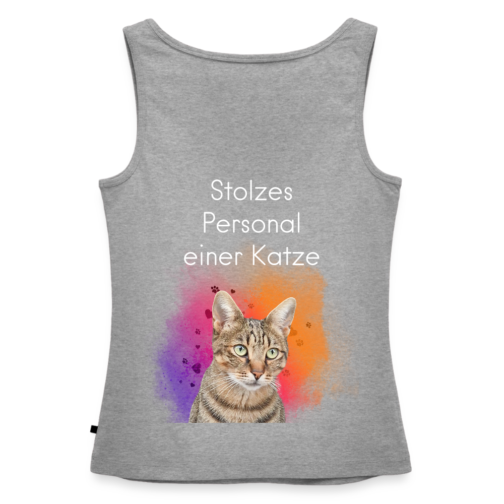 Pedro´s Tank Top Premium Stolzes Personal einer Katze CAT MOM Black Edition - Grau meliert