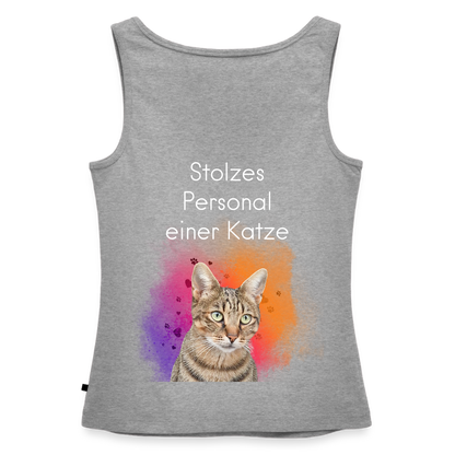 Pedro´s Tank Top Premium Stolzes Personal einer Katze CAT MOM Black Edition - Grau meliert