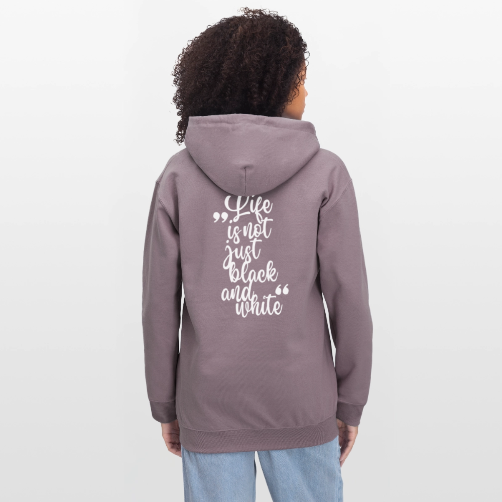 LiNBW. Crew Hoodie White Edition Life is not just black and white - Lilagrau 