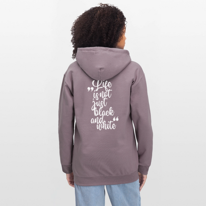 LiNBW. Crew Hoodie White Edition Life is not just black and white - Lilagrau 
