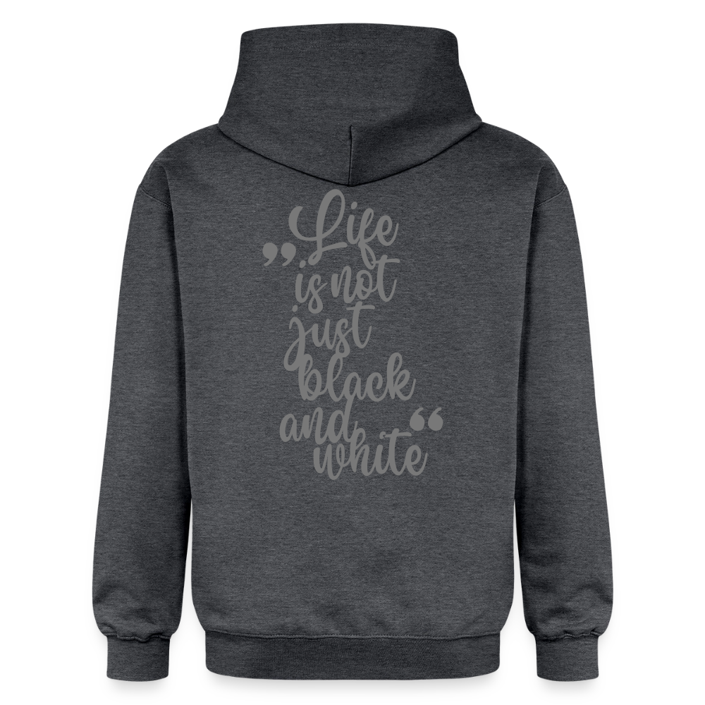 LiNBW. Crew Hoodie Grey Edition Life is not just black and white - Dunkelgrau meliert