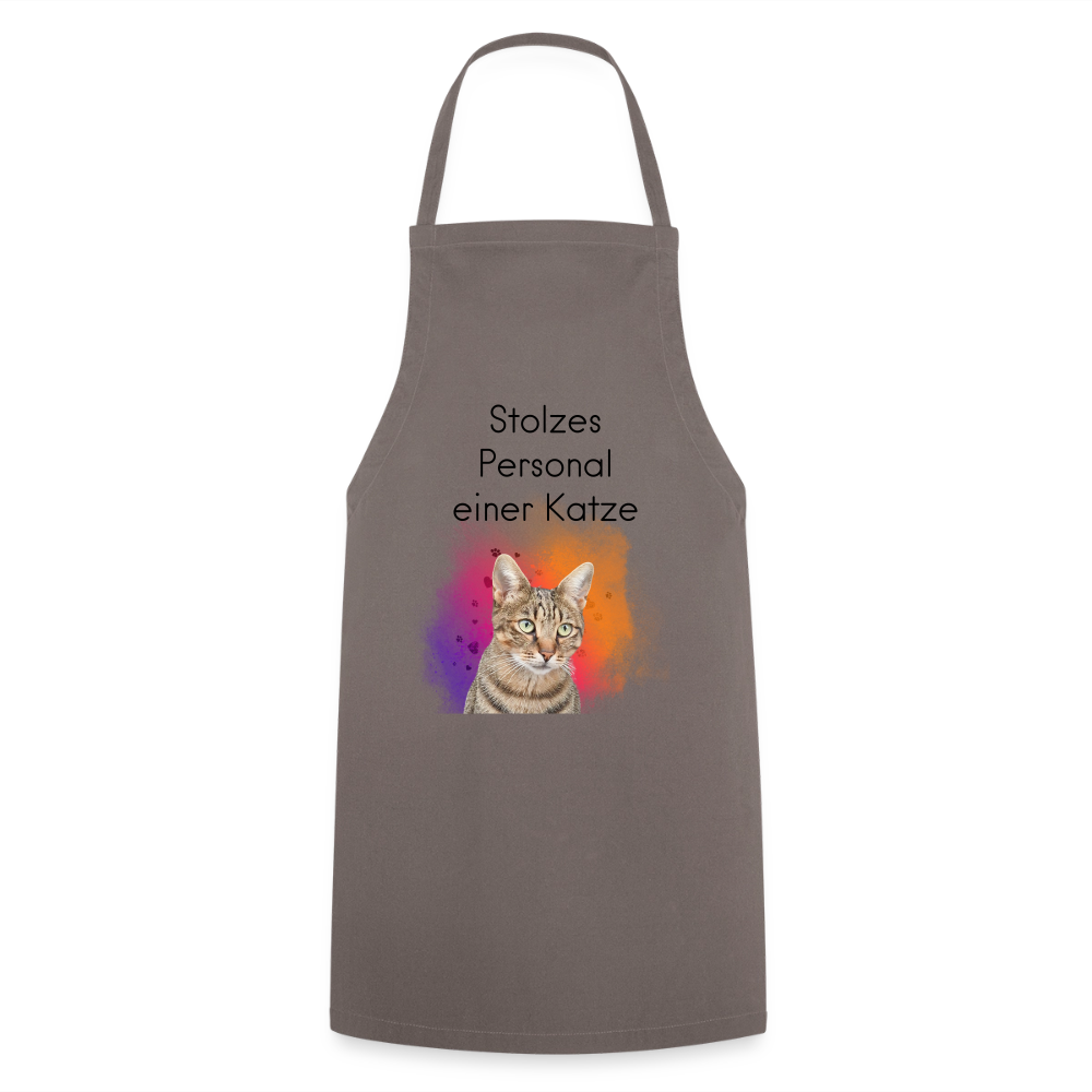 Pedro´s Kochschürze Stolzes Personal einer Katze Black Edition - Grau