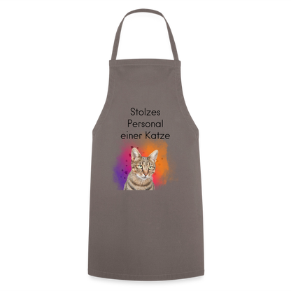Pedro´s Kochschürze Stolzes Personal einer Katze Black Edition - Grau