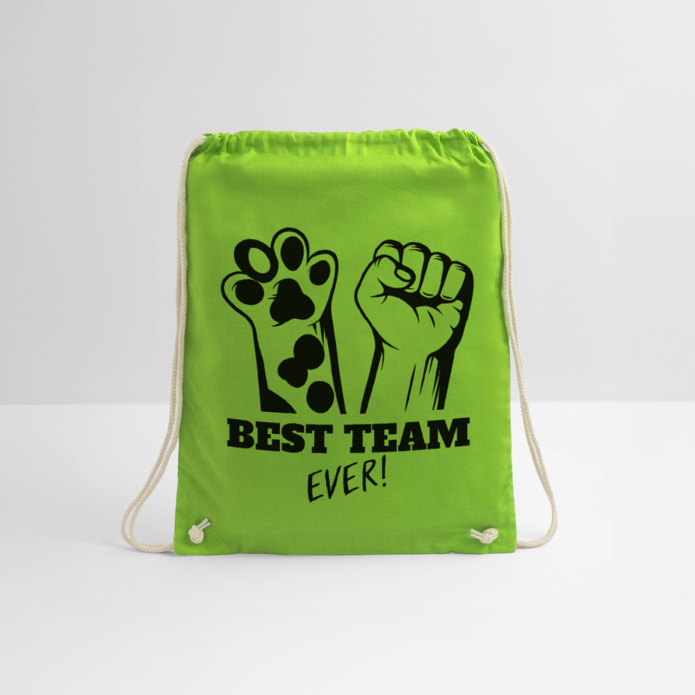 Best Team Ever Turnbeutel Black Edition - Neongrün