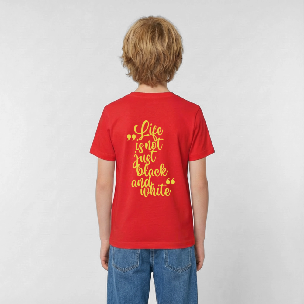 LiNBW. Crew T-Shirt Yellow Edition Life is not just black and white - Rot