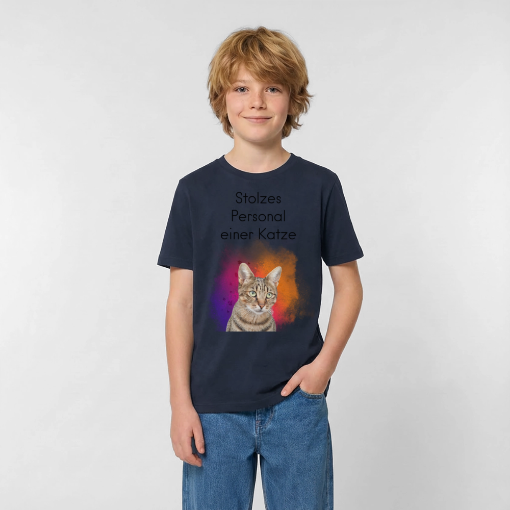 Pedro's T-Shirt Stolzes Personal einer Katze Black Edition - LiNBW.