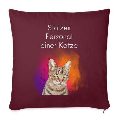 Pedro´s Kissen Stolzes Personal einer Katze White Edition - Burgunderrot