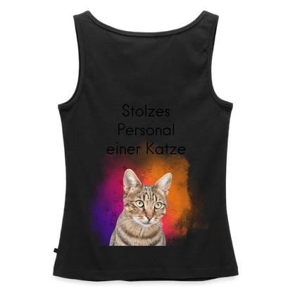 CAT MOM | Damen-Tanktop mit schwarzem Schriftzug - Schwarz