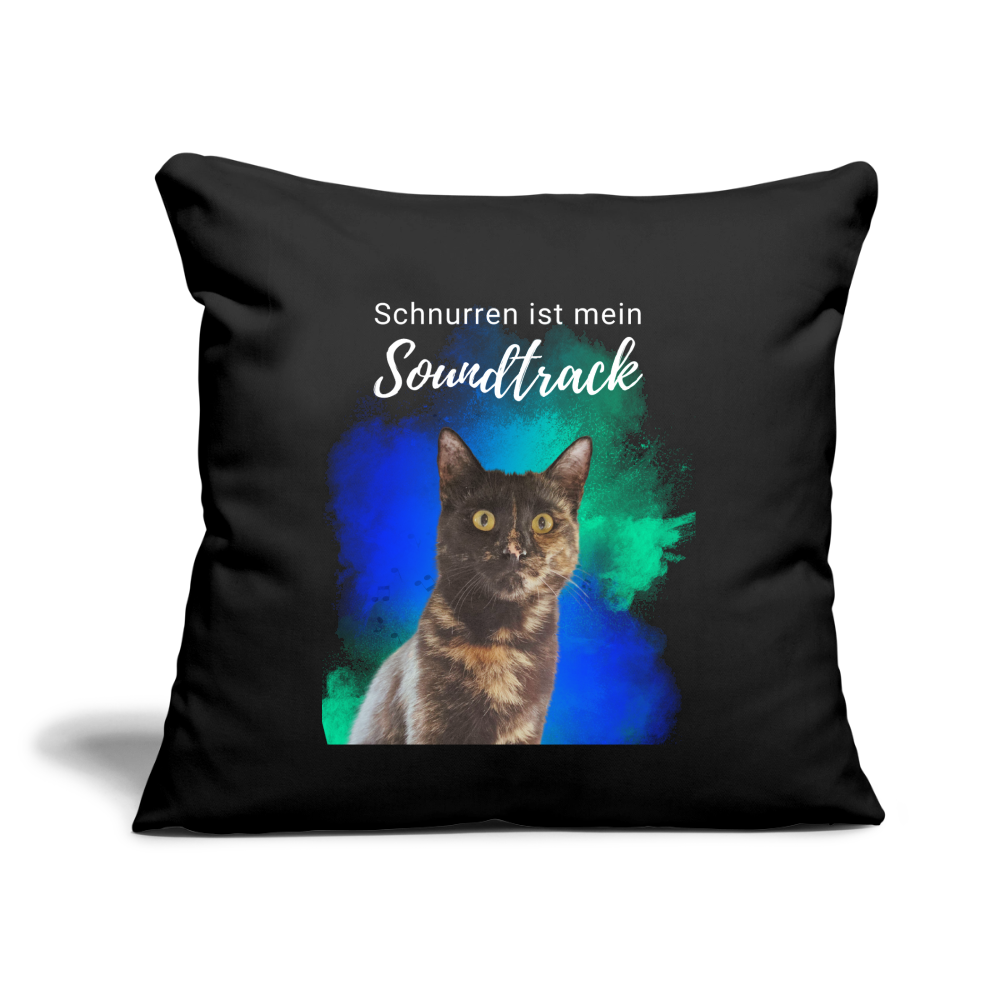 Nala´s Kissen Schnurren ist mein Soundtrack White Edition - Schwarz