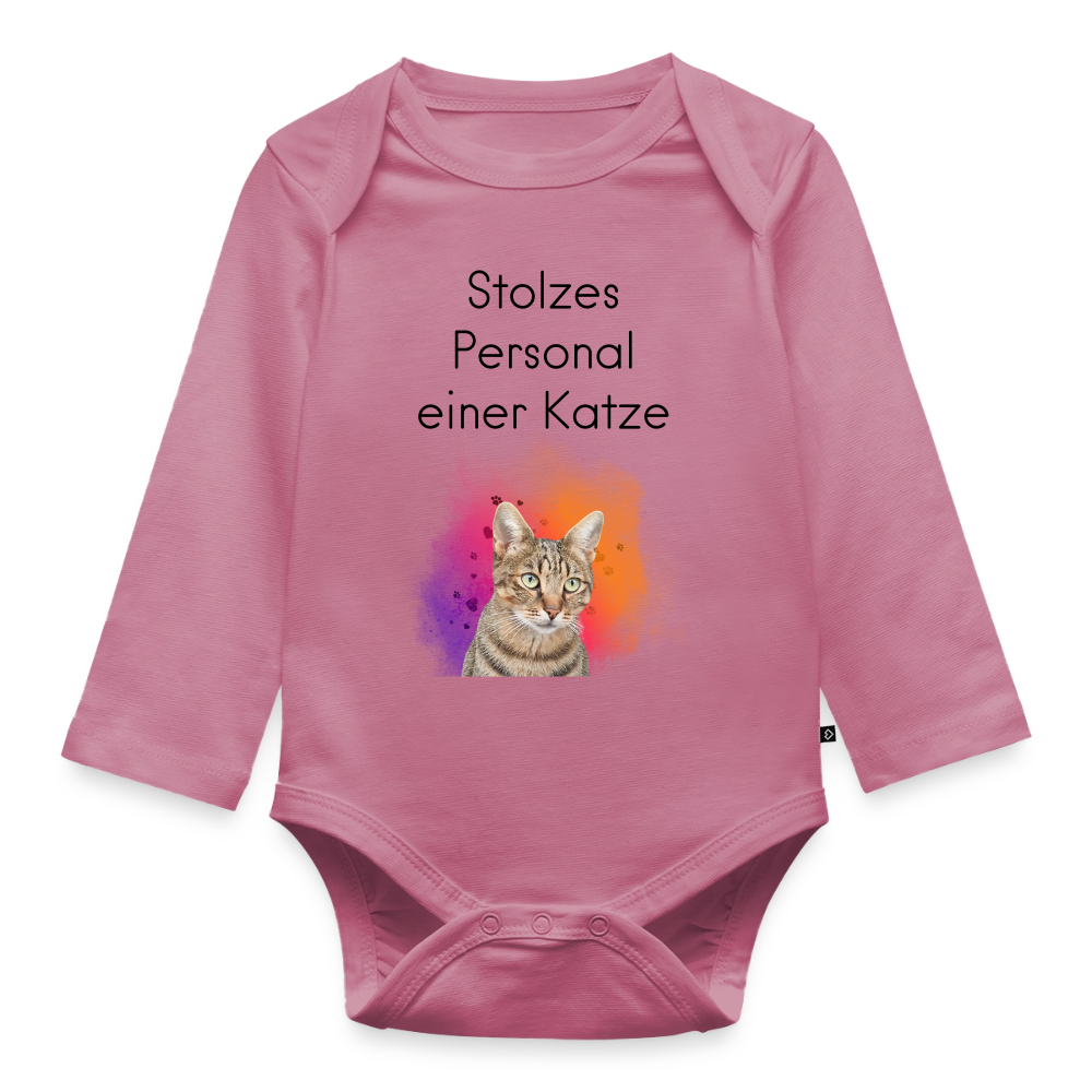 Pedro´s Langarm-Body Stolzes Personal einer Katze Black Edition - Mauve