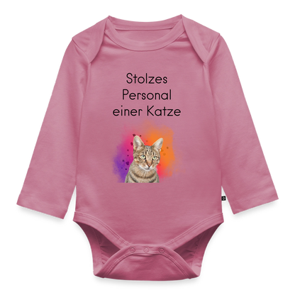 Pedro´s Langarm-Body Stolzes Personal einer Katze Black Edition - Mauve
