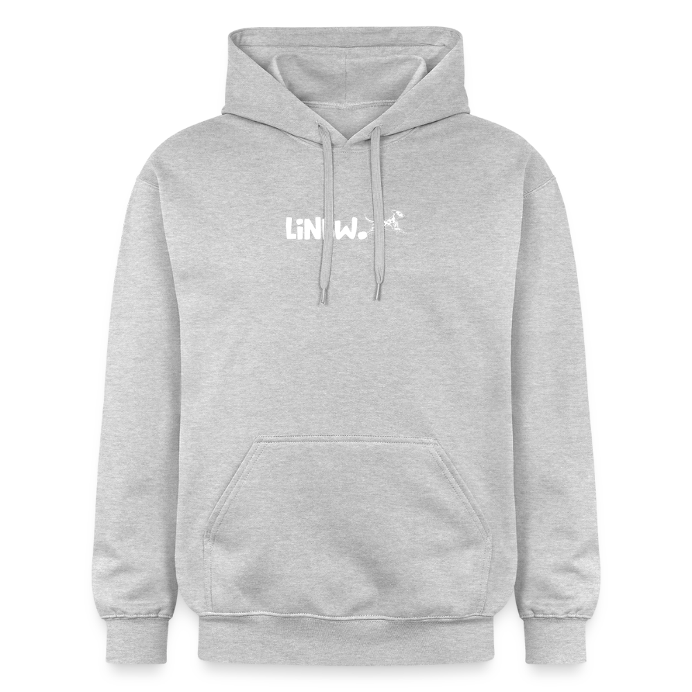 LiNBW. Crew Hoodie White Edition Life is not just black and white - Hellgrau meliert