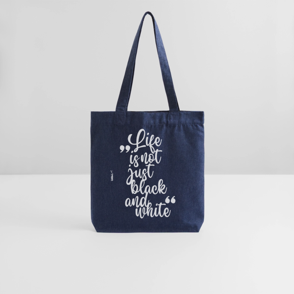 Life is not just black and white Stoffbeutel White Edition - melange Blue