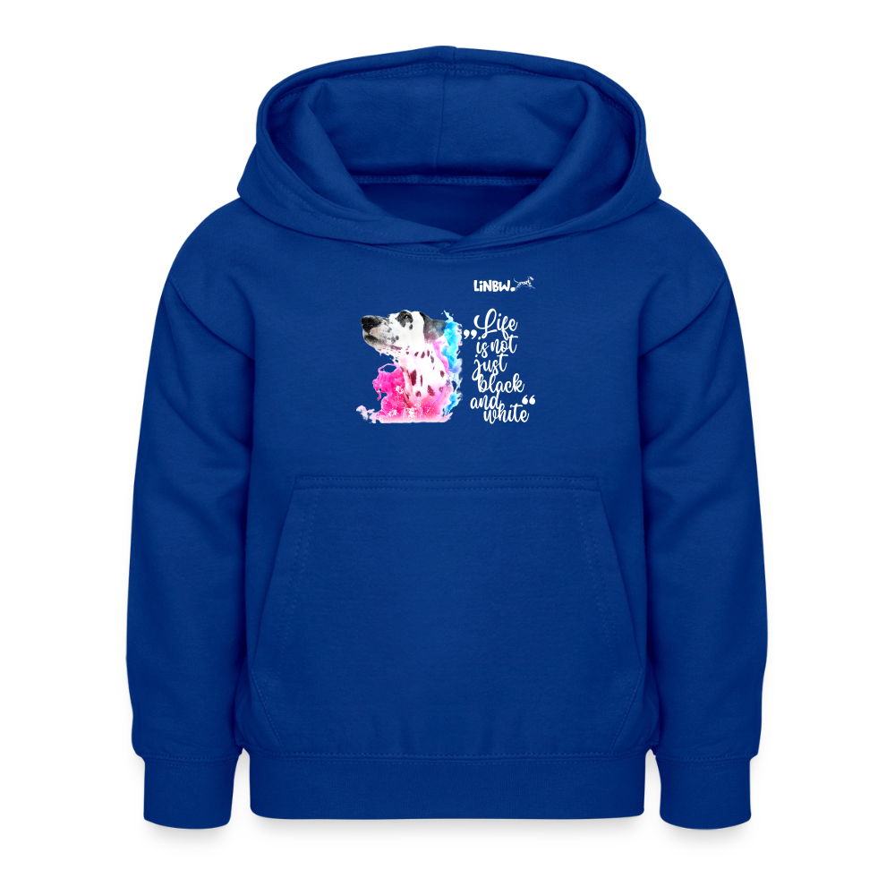 Boa's Hoodie Splash Life is not just black and white Edition White - Royalblau