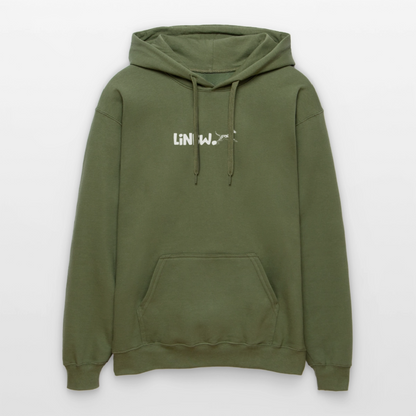 LiNBW. Crew Hoodie White Edition Life is not just black and white - Militärgrün