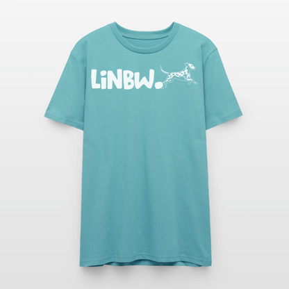 LiNBW. Unisex T-Shirt Premium Crew White Edition Life is not just black and white - Pastelltürkis