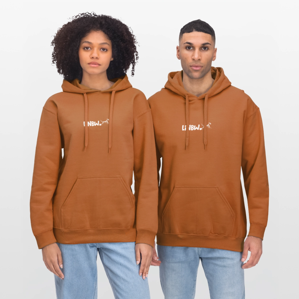 LiNBW. Crew Hoodie White Edition Life is not just black and white - Athletic Orange