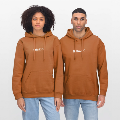 LiNBW. Crew Hoodie White Edition Life is not just black and white - Athletic Orange