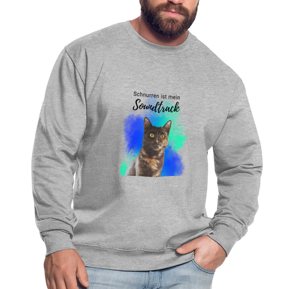 Nala's Classic Pullover Schnurren ist mein Soundtrack Black Edition - Weißgrau meliert