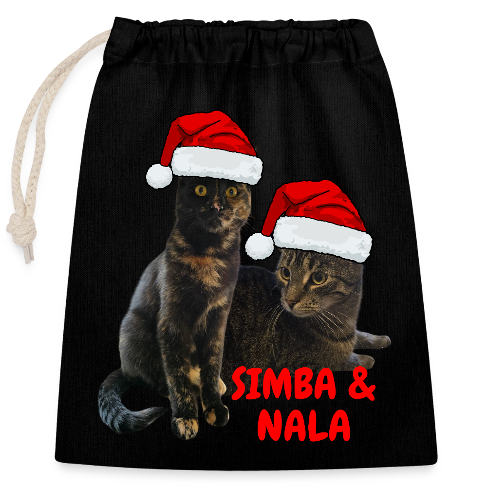 Nala´s und Simba´s Baumwollbeutel Weihnachtsedition - Schwarz